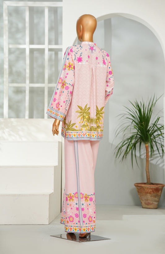 Nooru Luxe Prints by Amna Khadija Printed Poly Cambric Stitched 2 Piece Suit - NLP-02 - AM26NORU - Pink - Summer Collection