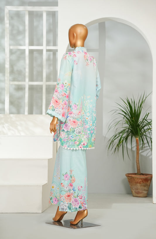 Nooru Luxe Prints by Amna Khadija Printed Poly Cambric Stitched 2 Piece Suit - NLP-03 - AM26NORU - Blue - Summer Collection