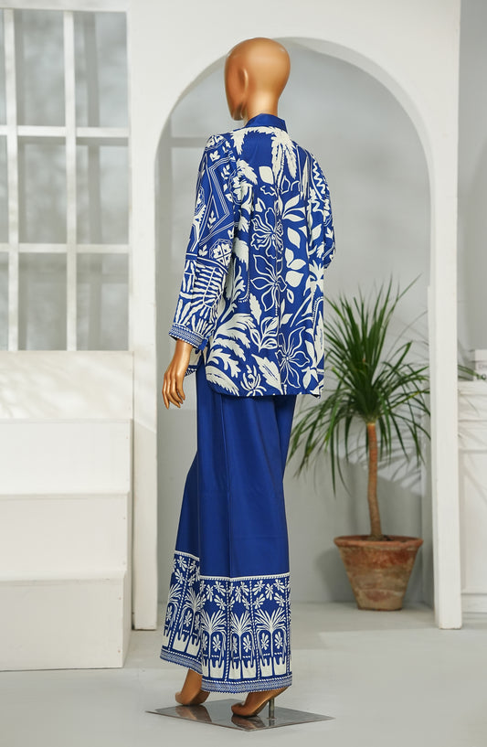 Nooru Luxe Prints by Amna Khadija Printed Poly Cambric Stitched 2 Piece Suit - NLP-04 - AM26NORU - Blue - Summer Collection