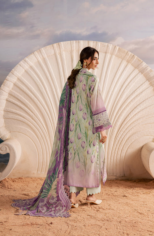 Nureh Gardenia Embroidered Lawn Unstitched 3 Piece Suit - NSG-218 - NL26DE - Green - Summer Collection