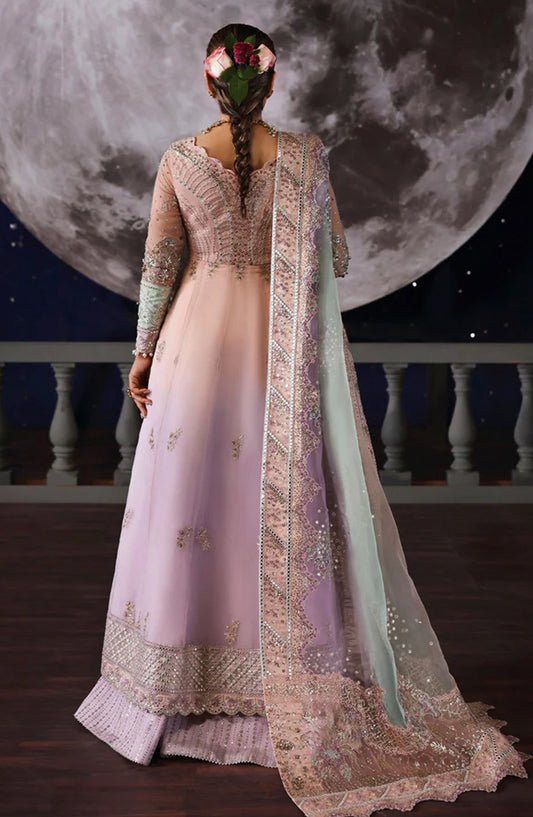 Nureh Jhoomro Luxury Embroidered Organza Unstitched 3 Piece Suit - NL-81 Daria - NU25JHM - Pink - Formals Collection
