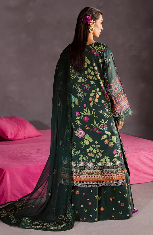 Nureh The Silk Embroidered Unstitched 3 Piece Silk Suit - S-29 - NU25SLK - Green - Luxury Collection