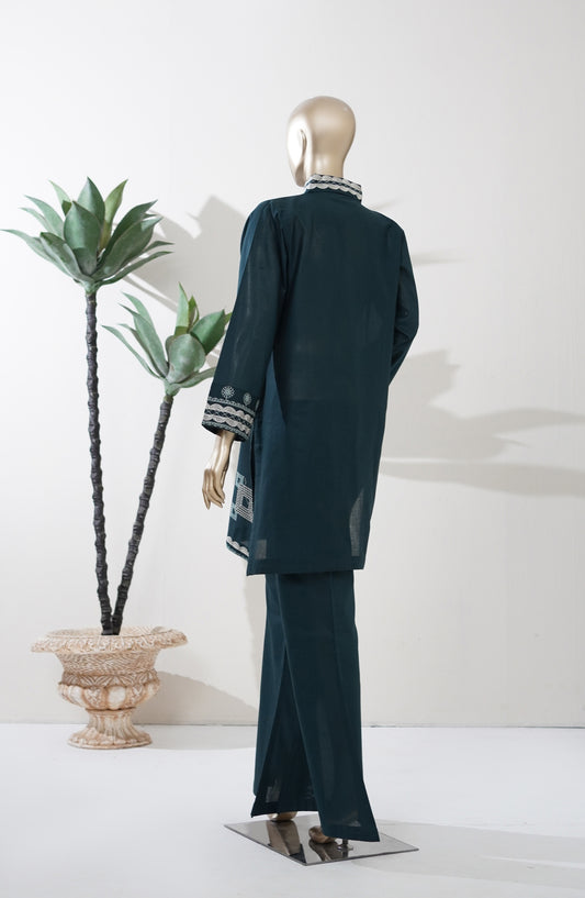 Nurezah by Amna Khadija Embroidered Cotton Stitched 2 Piece Suit - AKN-01 - AM26NRZH - Green - Summer Collection