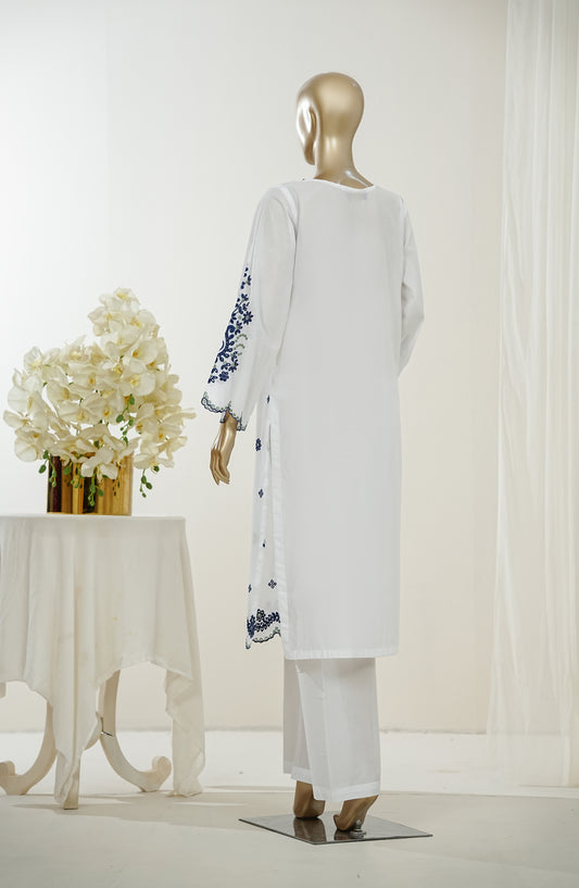 Nush Aira by Amna Khadija Embroidered Cotton Stitched 2 Piece Co-ord Set - AKNA-07 - AM26AANK - White - Summer Collection