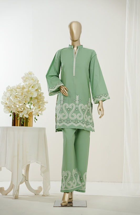 Nush Aira by Amna Khadija Embroidered Cotton Stitched 2 Piece Co-ord Set - AKNA-09 - AM26AANK - Green - Summer Collection