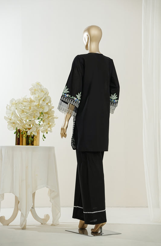 Nush Aira by Amna Khadija Embroidered Cotton Stitched 2 Piece Co-ord Set - AKNA-10 - AM26AANK - Black - Summer Collection