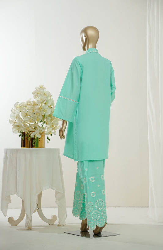 Nush Aira by Amna Khadija Embroidered Cotton Stitched 2 Piece Co-ord Set - AKNA-13 - AM26AANK - Sea Green - Summer Collection