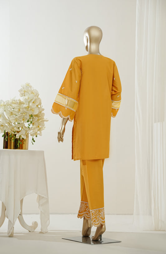Nush Aira by Amna Khadija Embroidered Cotton Stitched 2 Piece Co-ord Set - AKNA-14 - AM26AANK - Mustard - Summer Collection