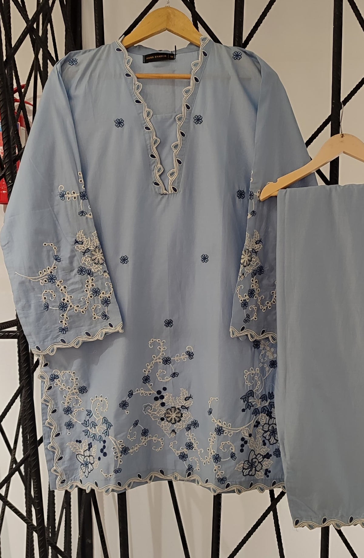 Nush Aira by Amna Khadija Embroidered Cotton Stitched 2 Piece Co-ord Set - AKTW-11 - AM26TWN - Sky Blue - Summer Collection