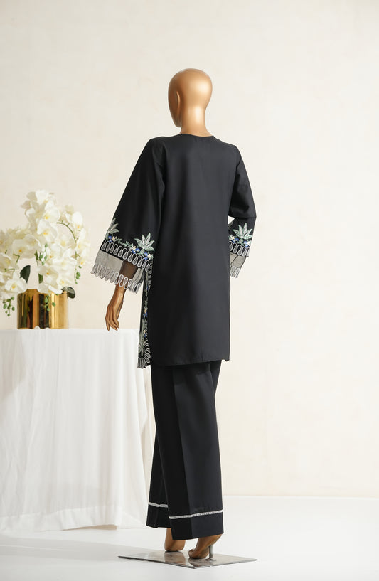 Nush Aira by Amna Khadija Embroidered Cotton Stitched 2 Piece Co ord Sets - AKNA-02 - AM25NSHR - Black - Luxury Collection