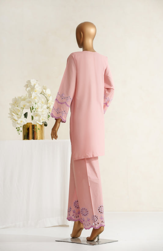 Nush Aira by Amna Khadija Embroidered Cotton Stitched 2 Piece Co ord Sets - AKNA-03 - AM25NSHR - Pink - Luxury Collection