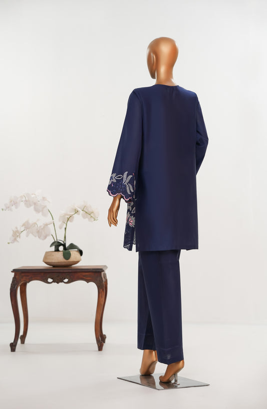 Nush Aira by Amna Khadija Embroidered Cotton Stitched 2 Piece Co ord Sets - AKNA-05 - AM25NSHR - Blue - Luxury Collection
