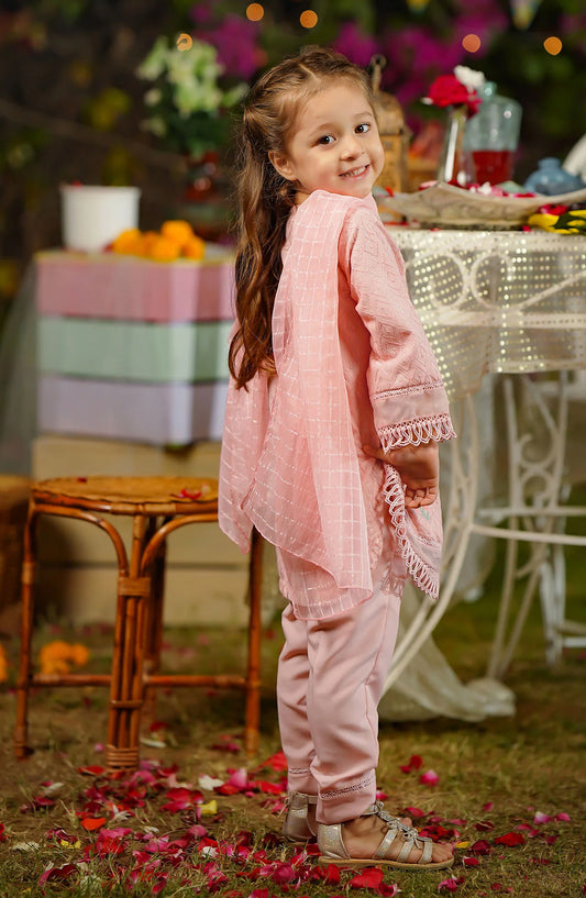 Chikankari Embroidered 3 Pc Suit OCH26ES MCK-04 Pink