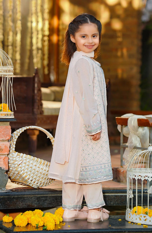 Chiffon Embroidered 3 Pc Suit OCH26ES INCF-39 Peach