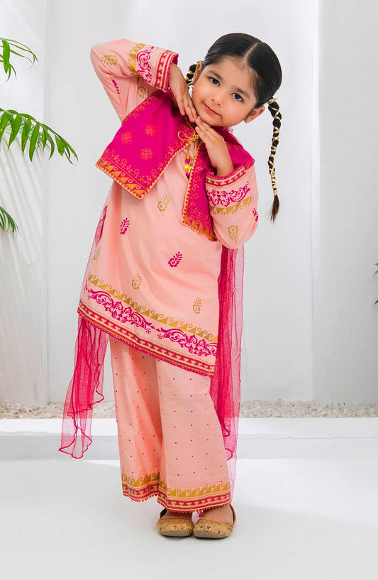 Cotton Silk Printed 3 Pc Suit OCH26ES INRJ-14 Pink