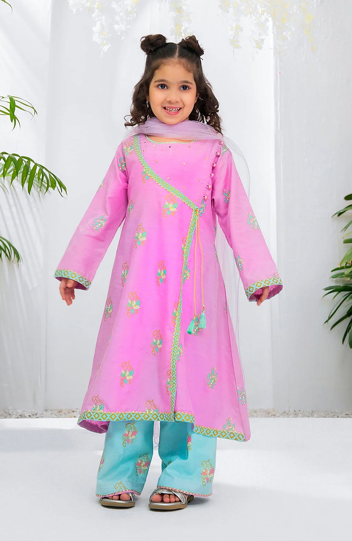 Cotton Silk Printed 3 Pc Suit OCH26ES INRJ-15 Pink