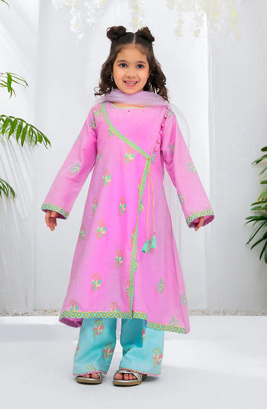 Cotton Silk Printed 3 Pc Suit OCH26ES INRJ-15 Pink