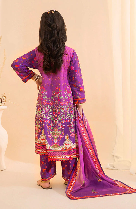 Poly Lawn Digital Printed 3 Pc Suit OCH26ES INDP-51 Purple
