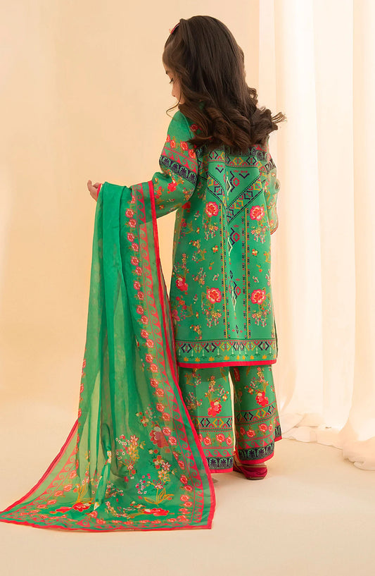 Poly Lawn Digital Printed 3 Pc Suit OCH26ES INDP-53 Green