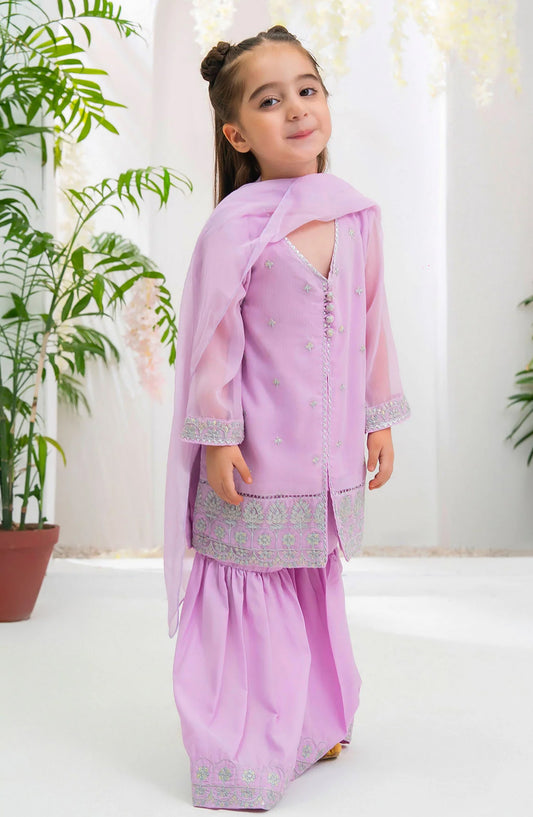 Chiffon Embroidered 3 Pc Suit OCH26ES INCF-42 Purple