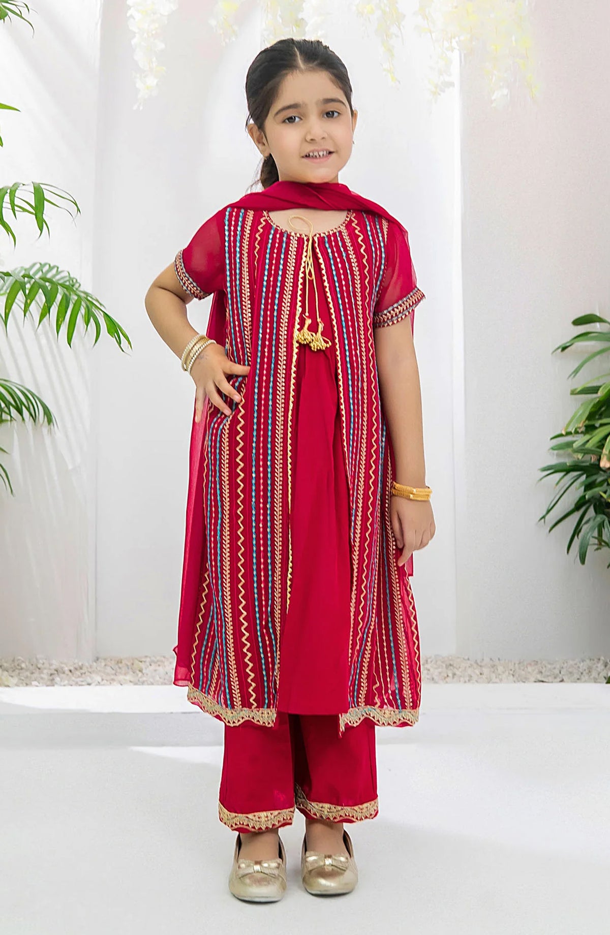 Chiffon Embroidered 3 Pc Suit OCH26ES INCF-43 Red