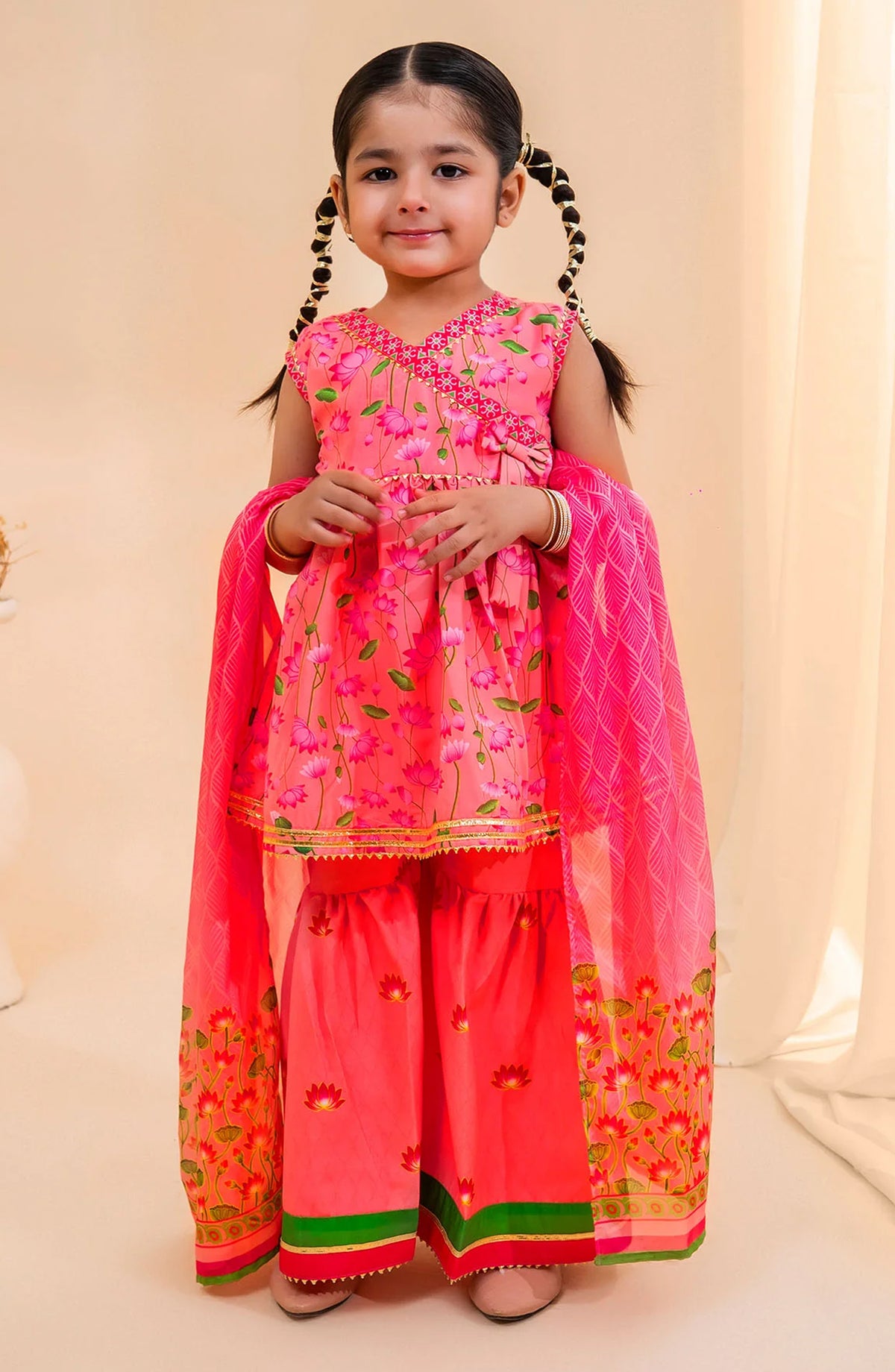 Poly Lawn Digital Printed 3 Pc Suit OCH26ES INDP-62 Pink