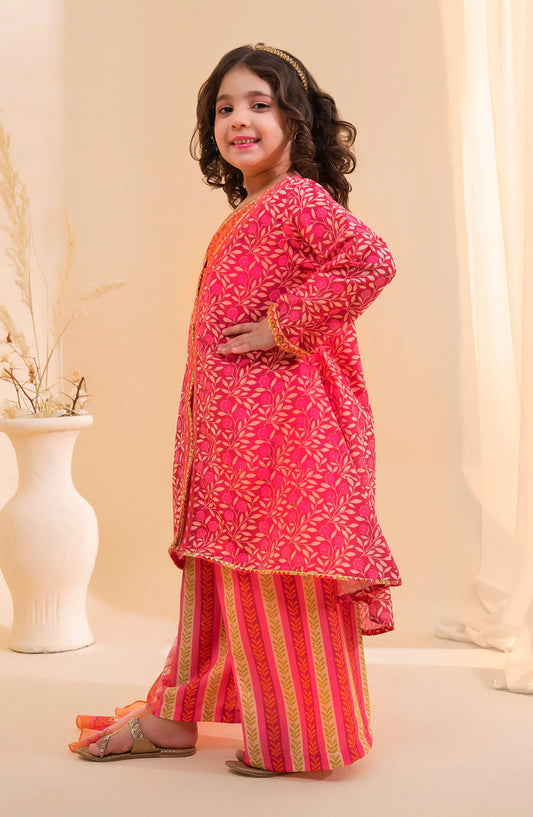 Poly Lawn Digital Printed 3 Pc Suit OCH26ES INDP-57 Pink