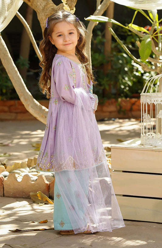 Cotton Silk Printed 3 Pc Suit OCH26ES INRJ-18 Purple