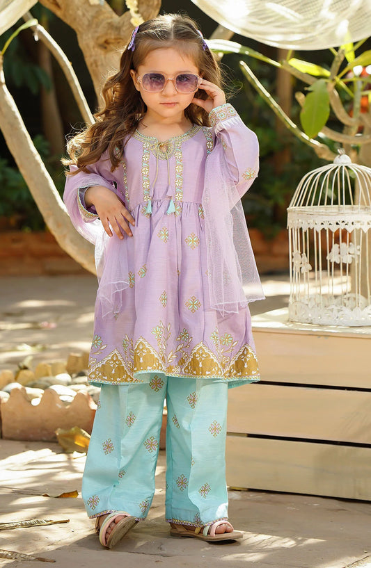 Cotton Silk Printed 3 Pc Suit OCH26ES INRJ-18 Purple