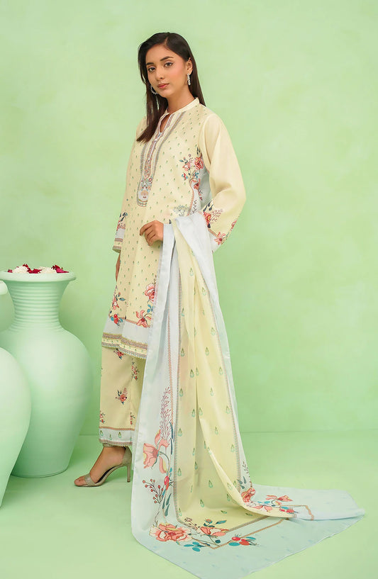 Poly Lawn Digital Printed 3 Pc Suit OCH26FR SDPF-06-S Green