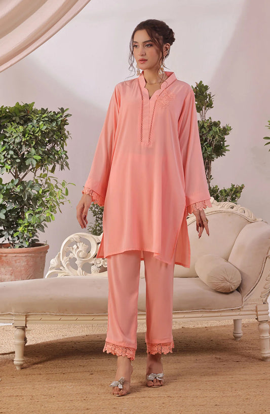 Silk Women's 2 Pc Suit - SOLS-09B - OCH25WCR - Pink - Casual Women Collection