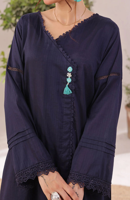 Chambray Cotton Women's 2 Pc Suit - SOLS-14 - OCH25WCR - Blue - Casual Women Collection