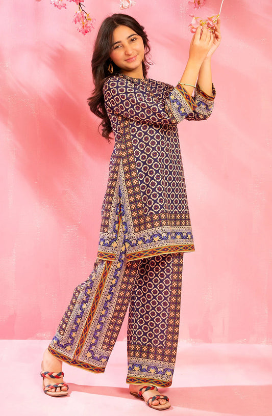 Swiss Lawn Digital Printed 2 Pc Suit - COR-159 - OCH25GCR - Brown - Casual Girls Collection
