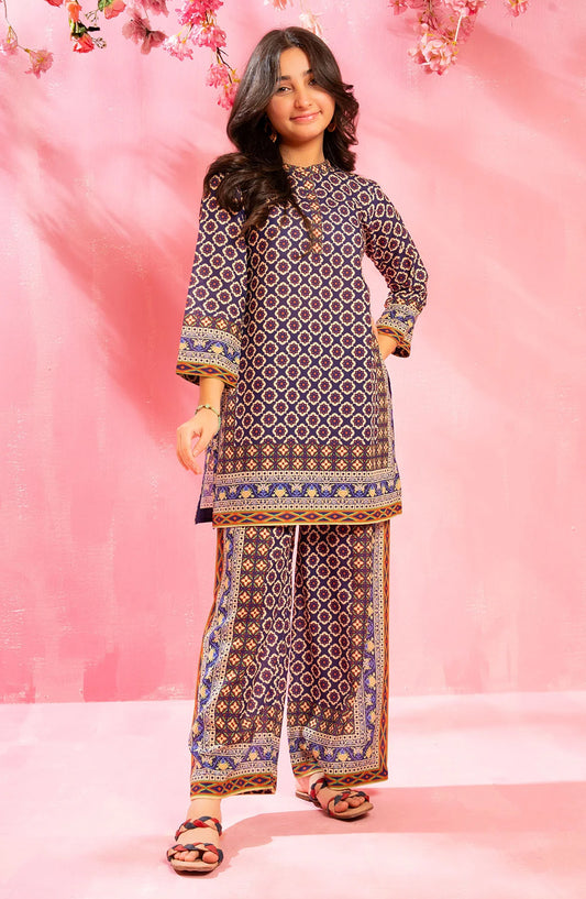 Swiss Lawn Digital Printed 2 Pc Suit - COR-159 - OCH25GCR - Brown - Casual Girls Collection