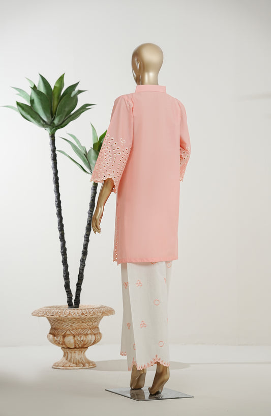 Omara by Amna Khadija Chikankari Lawn Stitched 2 Piece Suit - OPSOS-05 - AMOPSOS - Pink - Summer Collection