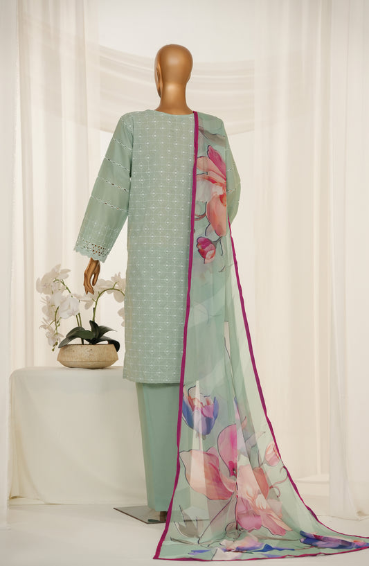 Onaya by Amna Khadija Embroidered Cotton Stitched 3 Piece Suit - Design-04 - AM25ONYA - Green - Luxury Collection
