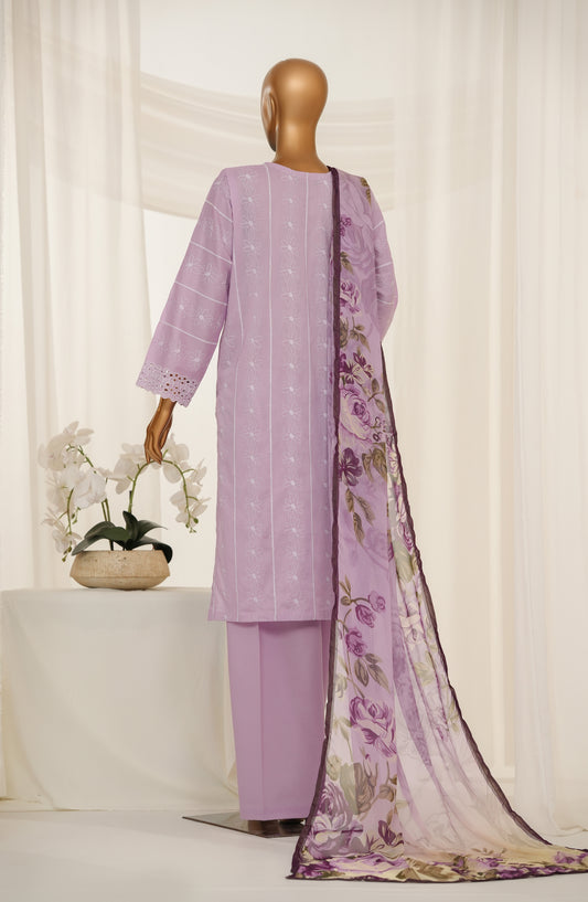 Onaya by Amna Khadija Embroidered Cotton Stitched 3 Piece Suit - Design-03 - AM25ONYA - Purple - Luxury Collection