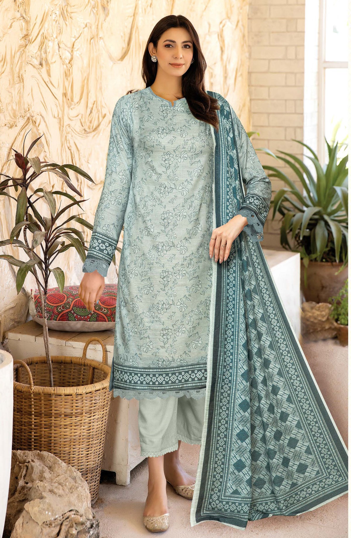 Oreal by Johra Printed Lawn Unstitched 3 Piece Suit - JH-1194 - JH25OREAL - Blue - Casual Collection