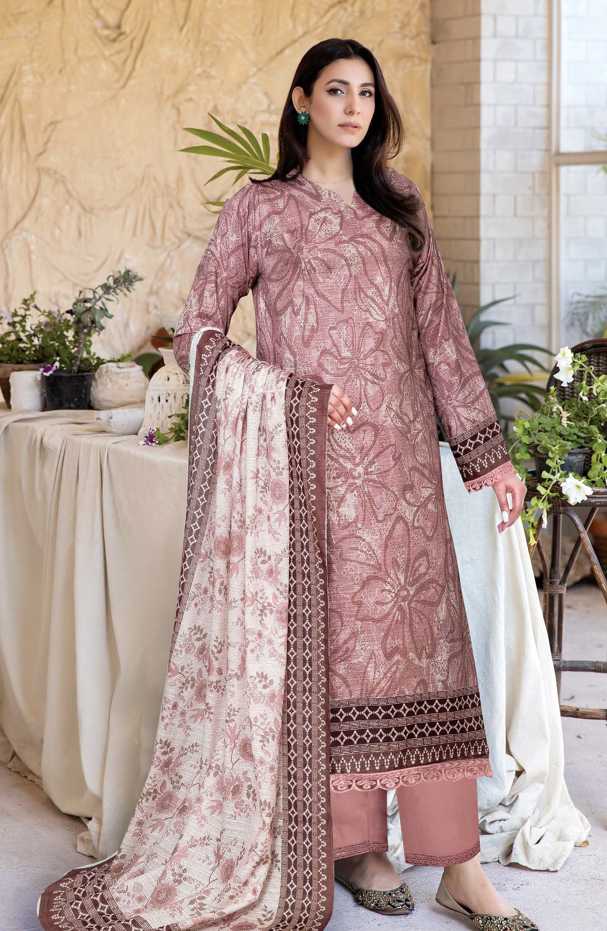 Oreal by Johra Printed Lawn Unstitched 3 Piece Suit - JH-1192 - JH25OREAL - Pink - Casual Collection