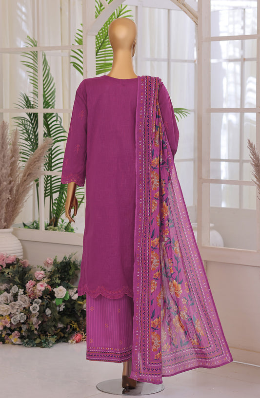 Oriental by HZ Embroidered Lawn Unstitched 3 Piece Suit - DOP-05 - HZ26ORN - Pink - Summer Collection
