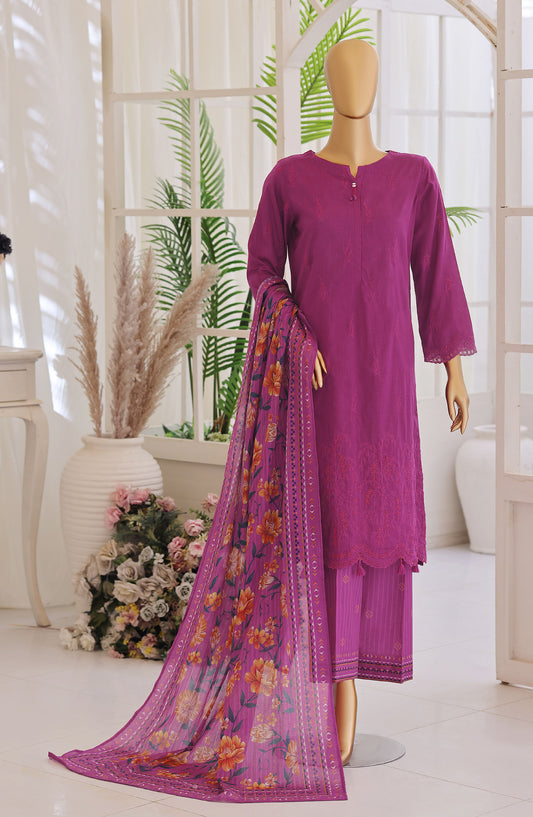 Oriental by HZ Embroidered Lawn Unstitched 3 Piece Suit - DOP-05 - HZ26ORN - Pink - Summer Collection