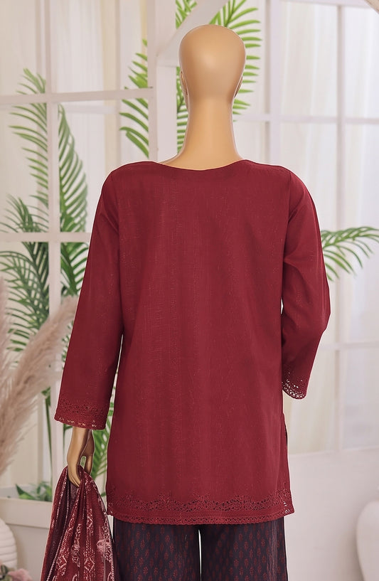 Oriental by HZ Embroidered Lawn Unstitched 3 Piece Suit - DOP-02 - HZ26ORN - Maroon - Summer Collection