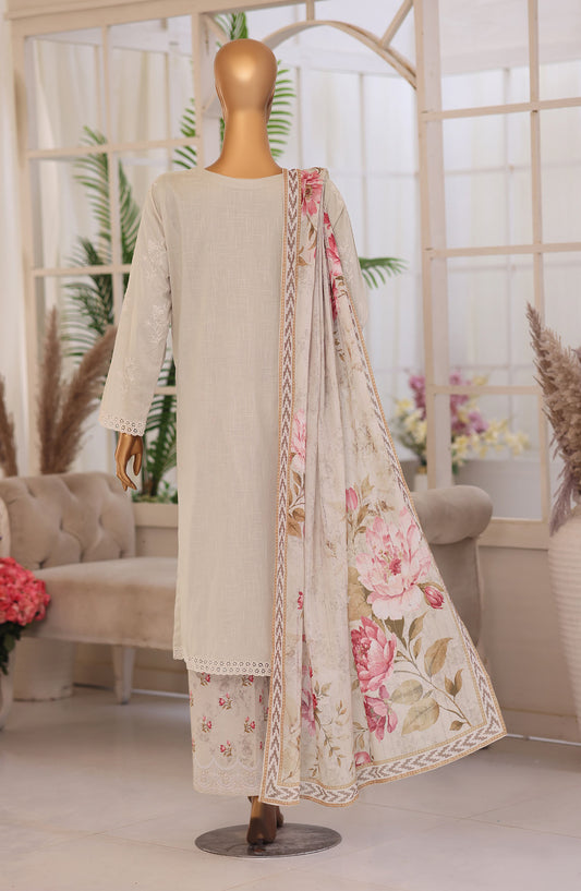 Oriental by HZ Embroidered Lawn Unstitched 3 Piece Suit - DOP-01 - HZ26ORN - Fawn - Summer Collection