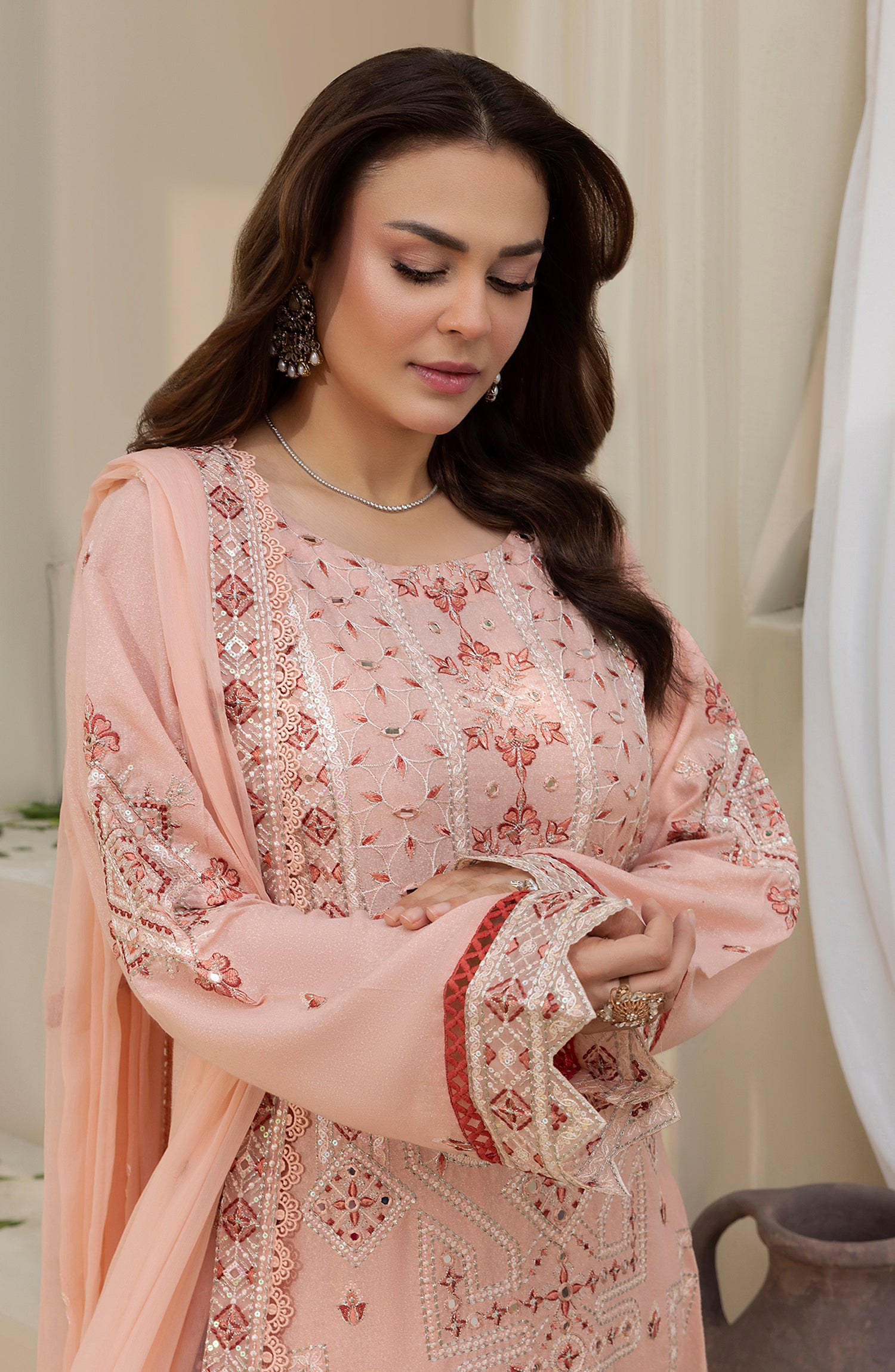 Pankh by Al Karim Embroidered Karandi Unstitched 3 Piece Suit - P-11 - AM26PKH - Pink - Winter Collection