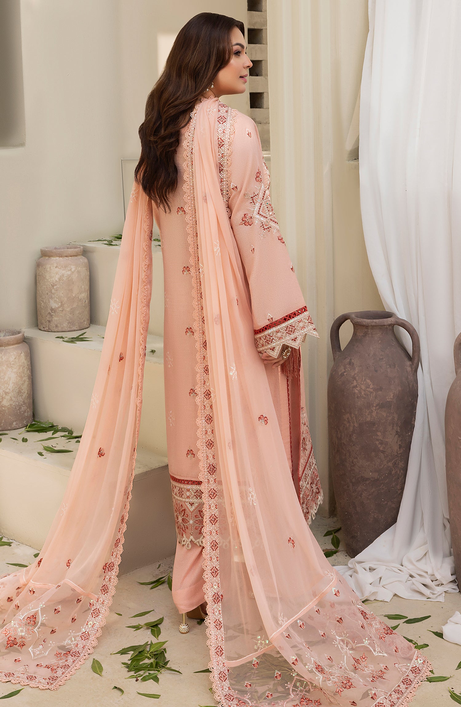 Pankh by Al Karim Embroidered Karandi Unstitched 3 Piece Suit - P-11 - AM26PKH - Pink - Winter Collection