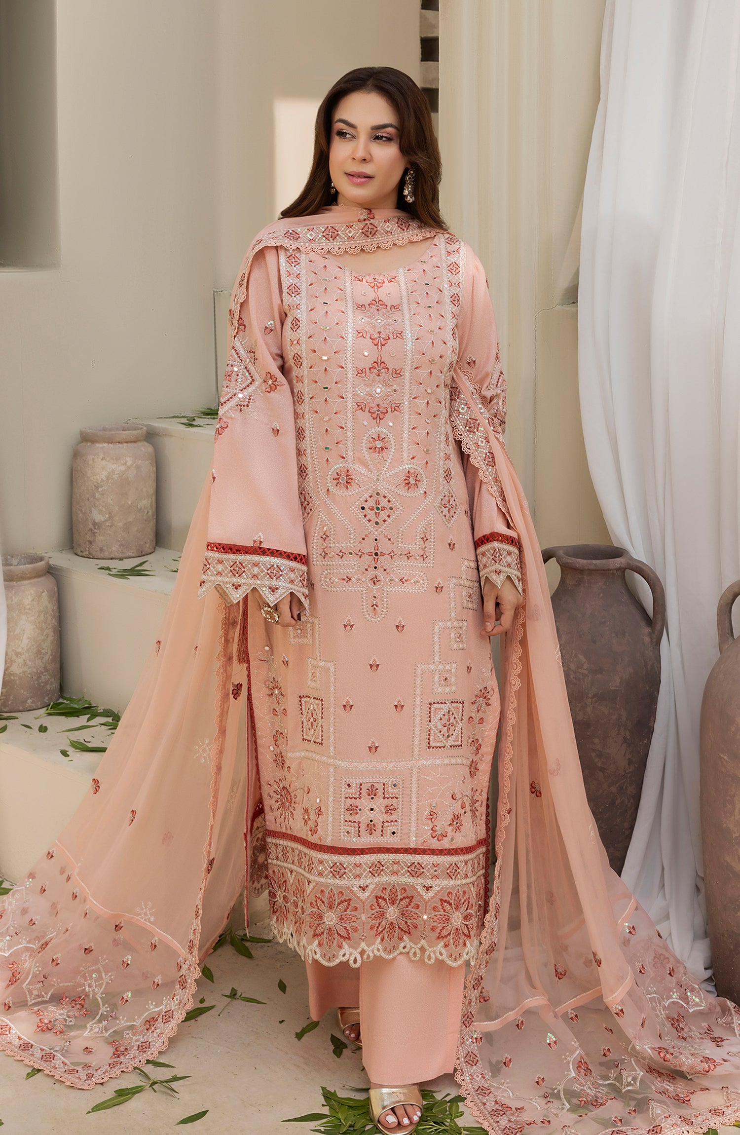 Pankh by Al Karim Embroidered Karandi Unstitched 3 Piece Suit - P-11 - AM26PKH - Pink - Winter Collection