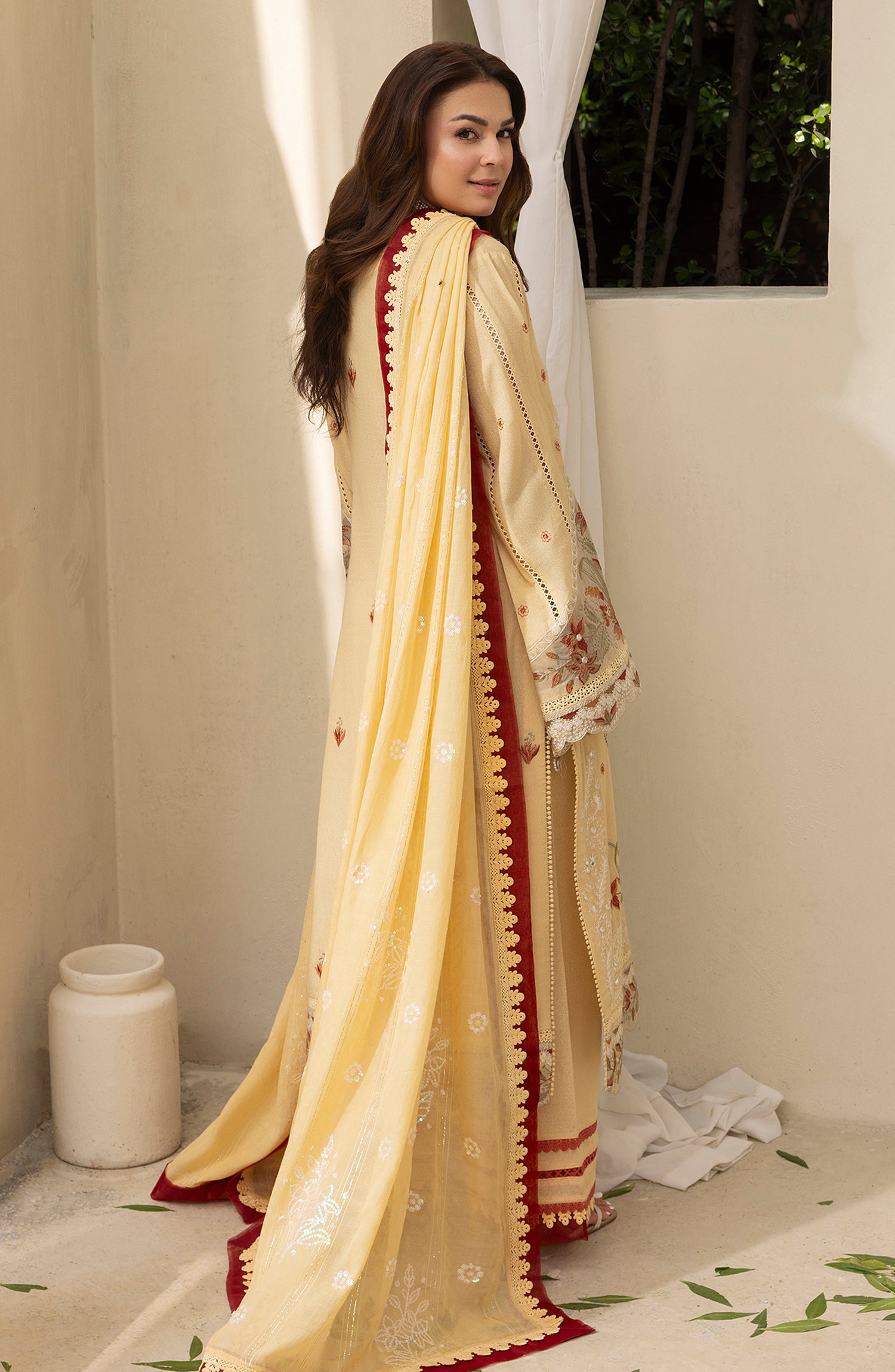 Pankh by Al Karim Embroidered Karandi Unstitched 3 Piece Suit - P-12 - AM26PKH - Yellow - Winter Collection