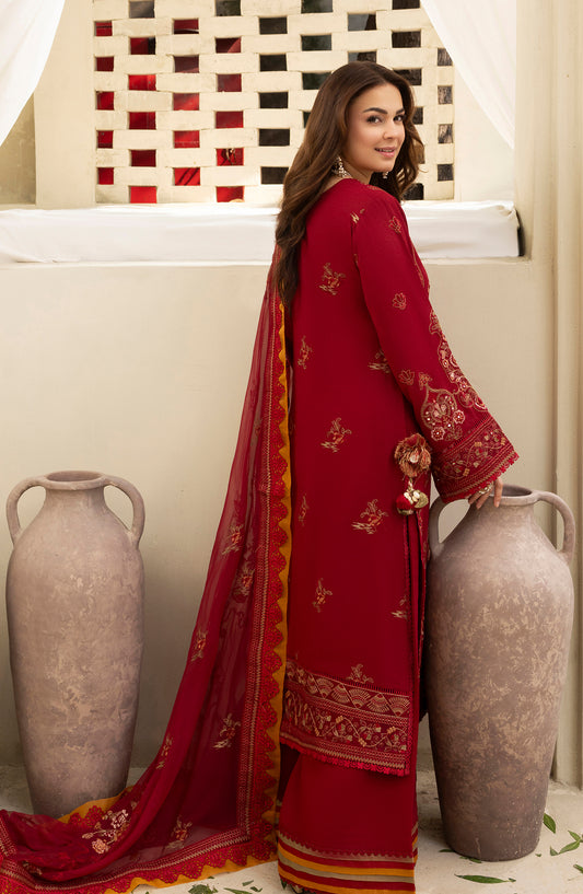Pankh by Al Karim Embroidered Karandi Unstitched 3 Piece Suit - P-15 - AM26PKH - Red - Winter Collection