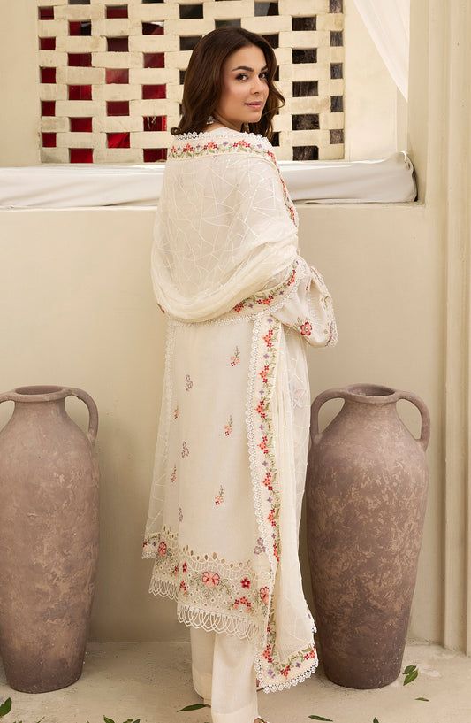 Pankh by Al Karim Embroidered Karandi Unstitched 3 Piece Suit - P-16 - AM26PKH - Off White - Winter Collection
