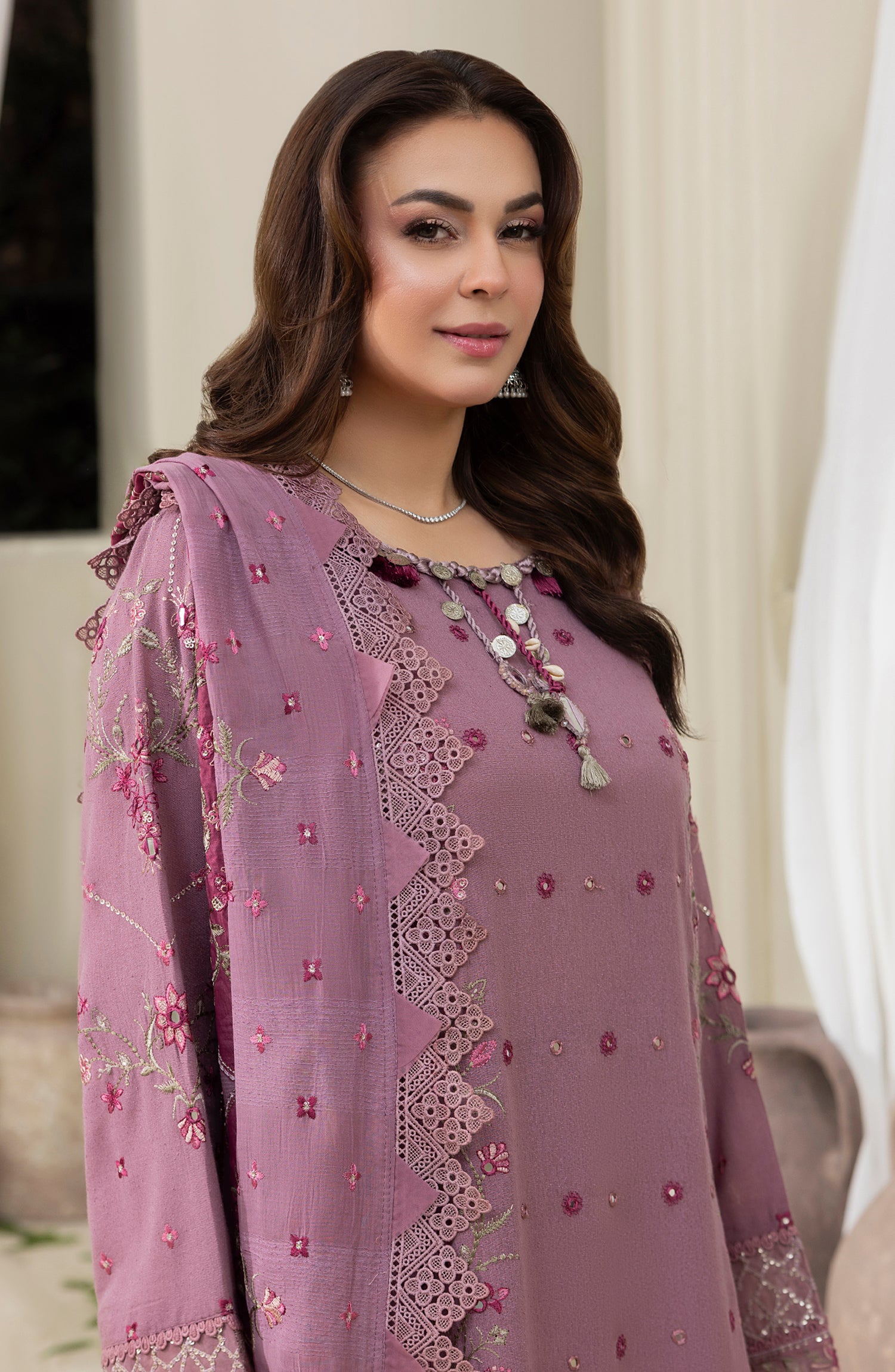 Pankh by Al Karim Embroidered Karandi Unstitched 3 Piece Suit - P-18 - AM26PKH - Purple - Winter Collection